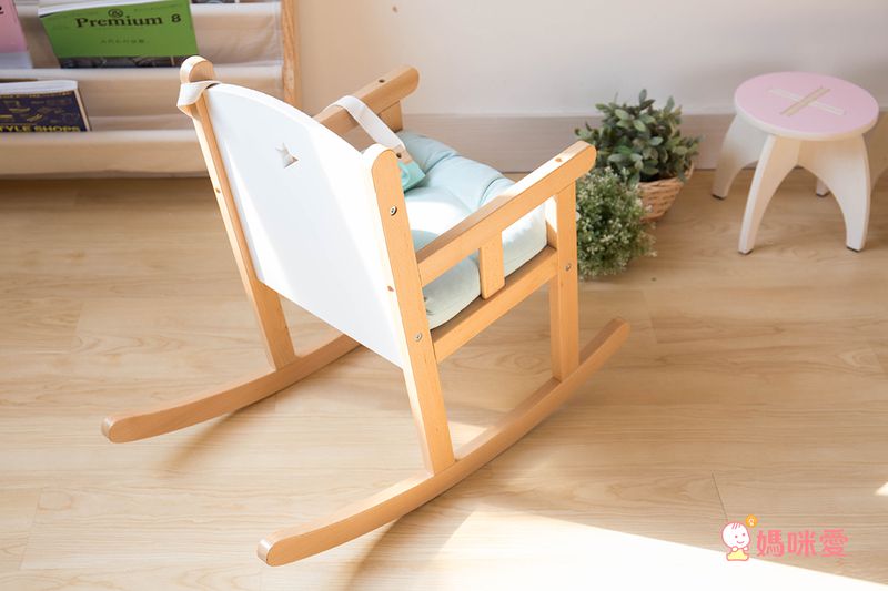 HELLO MONKEY - 北極星兒童搖椅（附海藍椅墊)