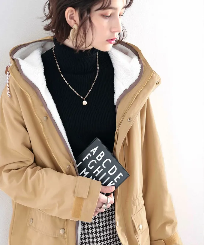 日本 Classical Elf - [熱銷NO.1]  3WAY百搭保暖連帽防風外套-淺米杏