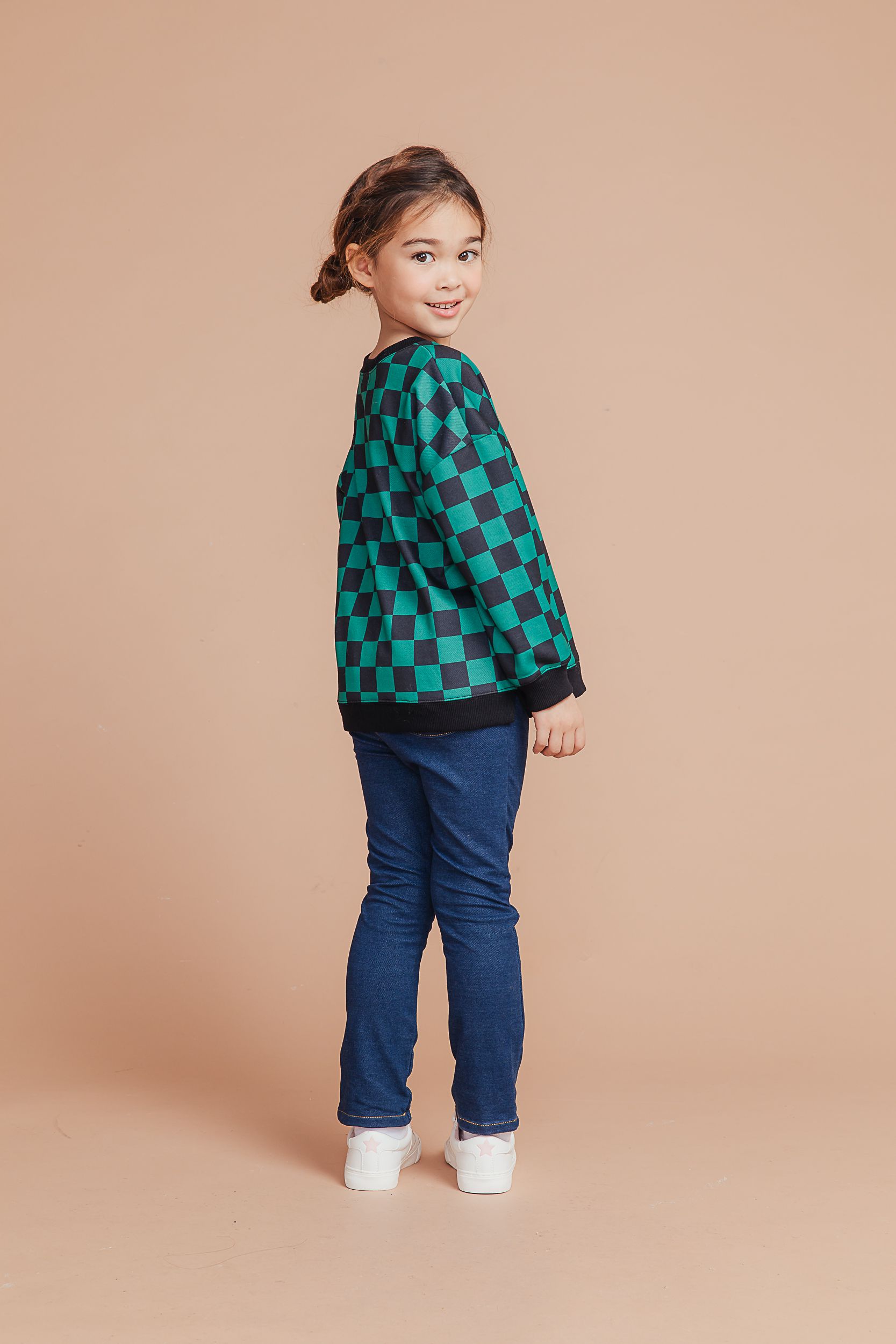 Love, Charlotte - 綠黑格衛衣-綠黑格長袖衛衣