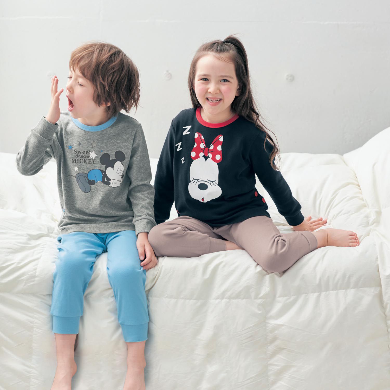 日本千趣會 - 迪士尼純棉長袖家居服/睡衣-睡覺米妮-米X粉