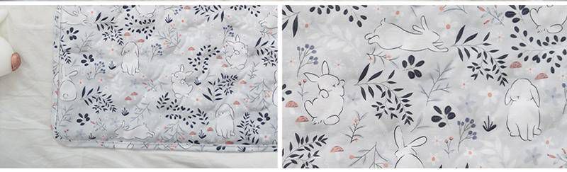 韓國 Jellypop - 全新微顆粒酷涼珠 100%純棉果凍床墊+獨家微顆粒果凍涼珠推車座墊-100%純棉酷涼墊-牛奶跳跳兔-白色