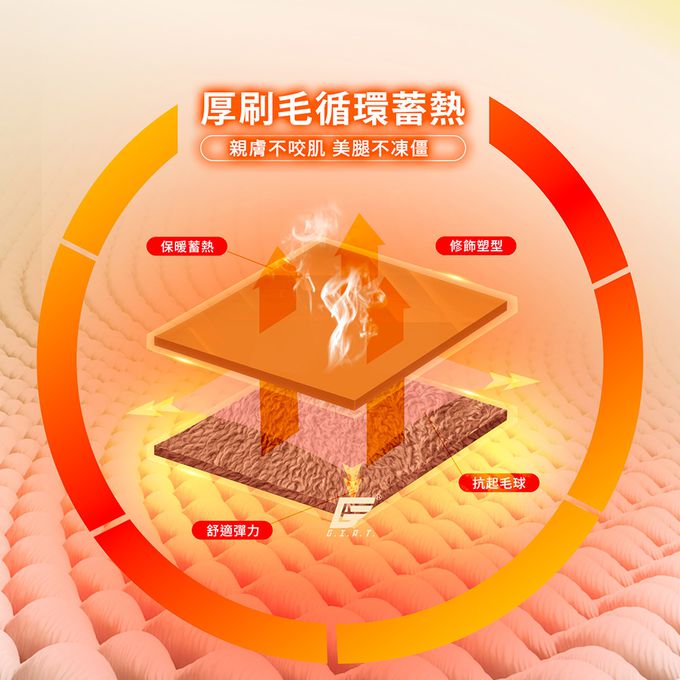 GIAT - 180D厚刷毛保暖連腳褲襪-深藍 (FREE)