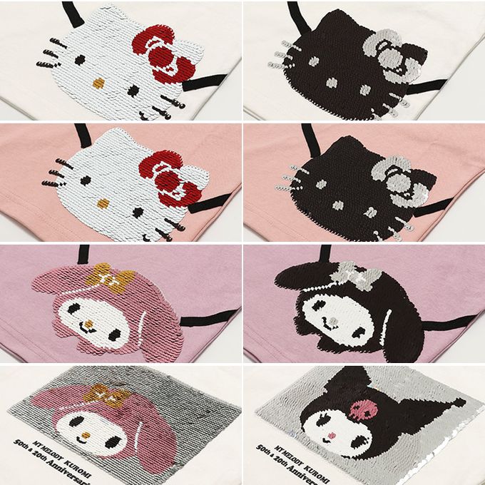 日本 Chil2 - 聯名款 100%純棉短袖上衣-卡通人物凱蒂貓-粉紅