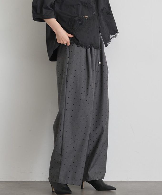 日本 ELENCARE DUE - 秋冬氣質腰綁帶休閒寬褲-經典格紋-咖啡