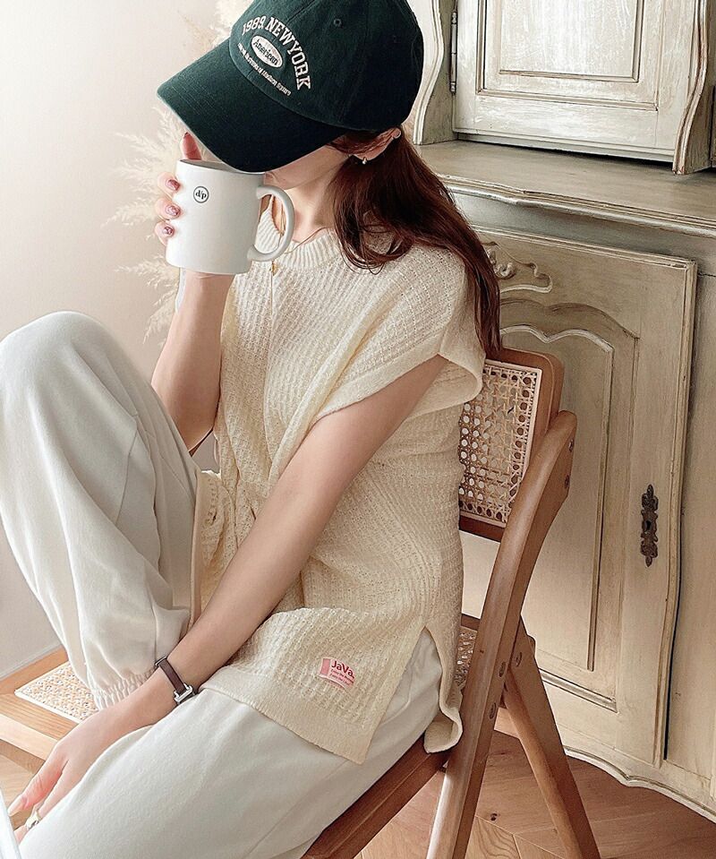 日本 Classical Elf - 百搭清新鉤針無袖上衣/背心-黑