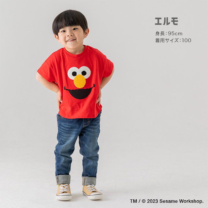 日本 Chil2 - 芝麻街聯名 印花短袖上衣-ELMO-紅