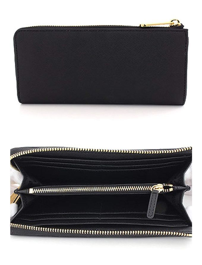 MICHAEL KORS - 防刮皮革拉鍊長夾 (黑)