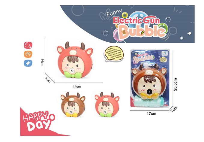 樂彩森林 - 電動泡泡機-小牛萌娃(混款)-顏色隨機