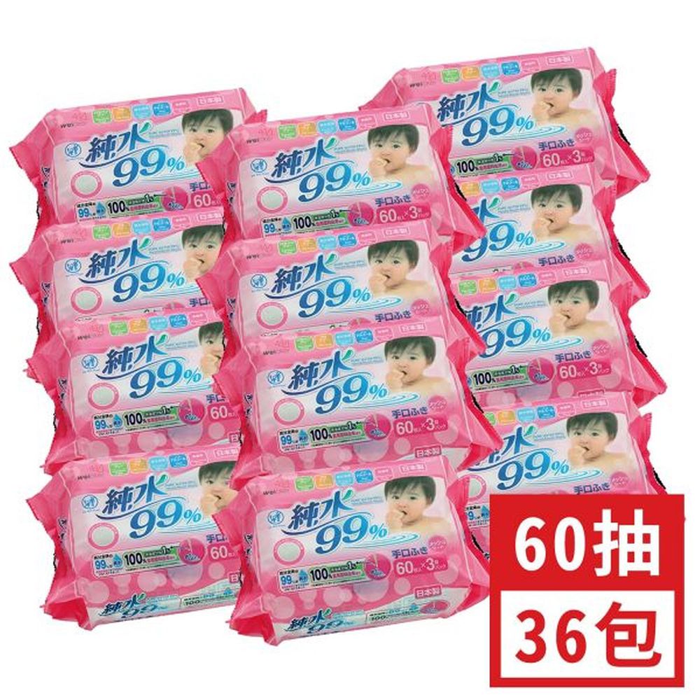 唯可 Weicker - 純水99%日本製手口專用濕紙巾-超值箱購-60抽x12