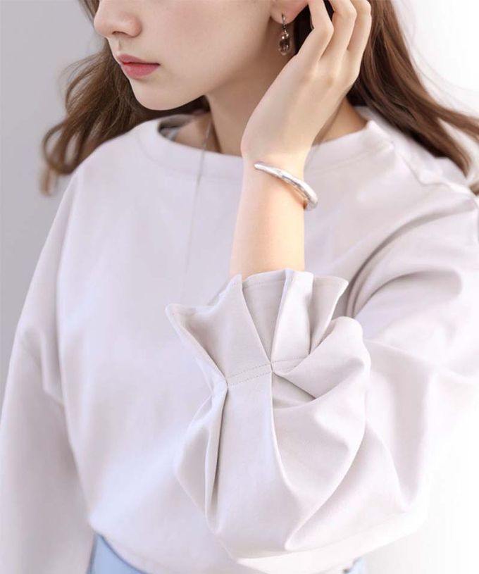 日本 Classical Elf - 100%棉 船領顯瘦糖果袖上衣-黑