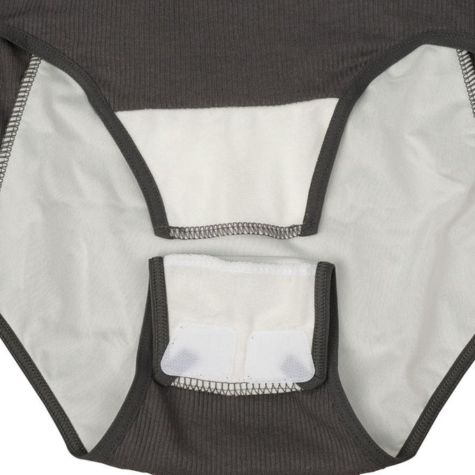 akachan honpo - 產後護理羅紋內褲-2件組-深灰色 (M~L)