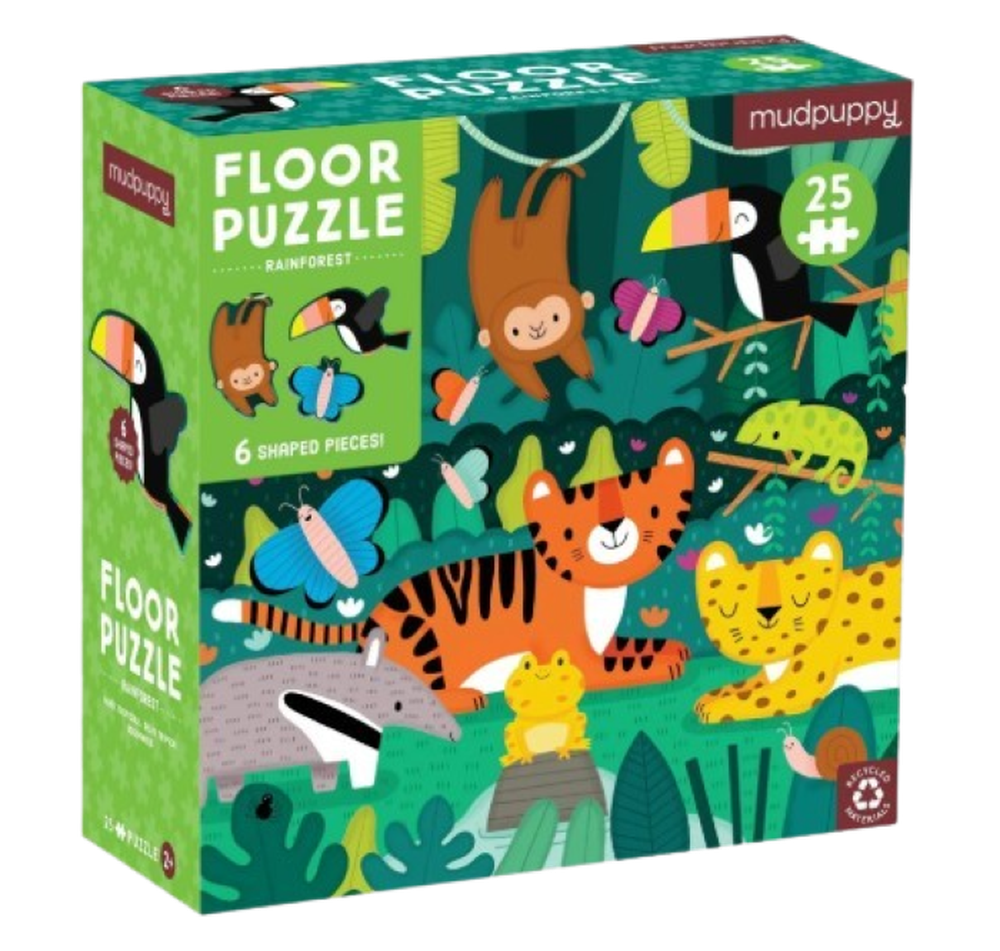 造型地板拼圖-雨林動物探險25片 (24.5x24x9.3)
