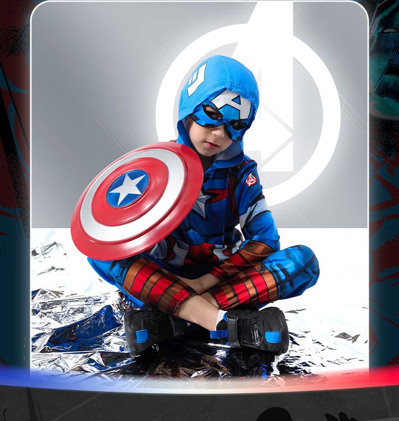 連帽造型防曬套裝/萬聖節-卡通人物蜘蛛人-紅+藍