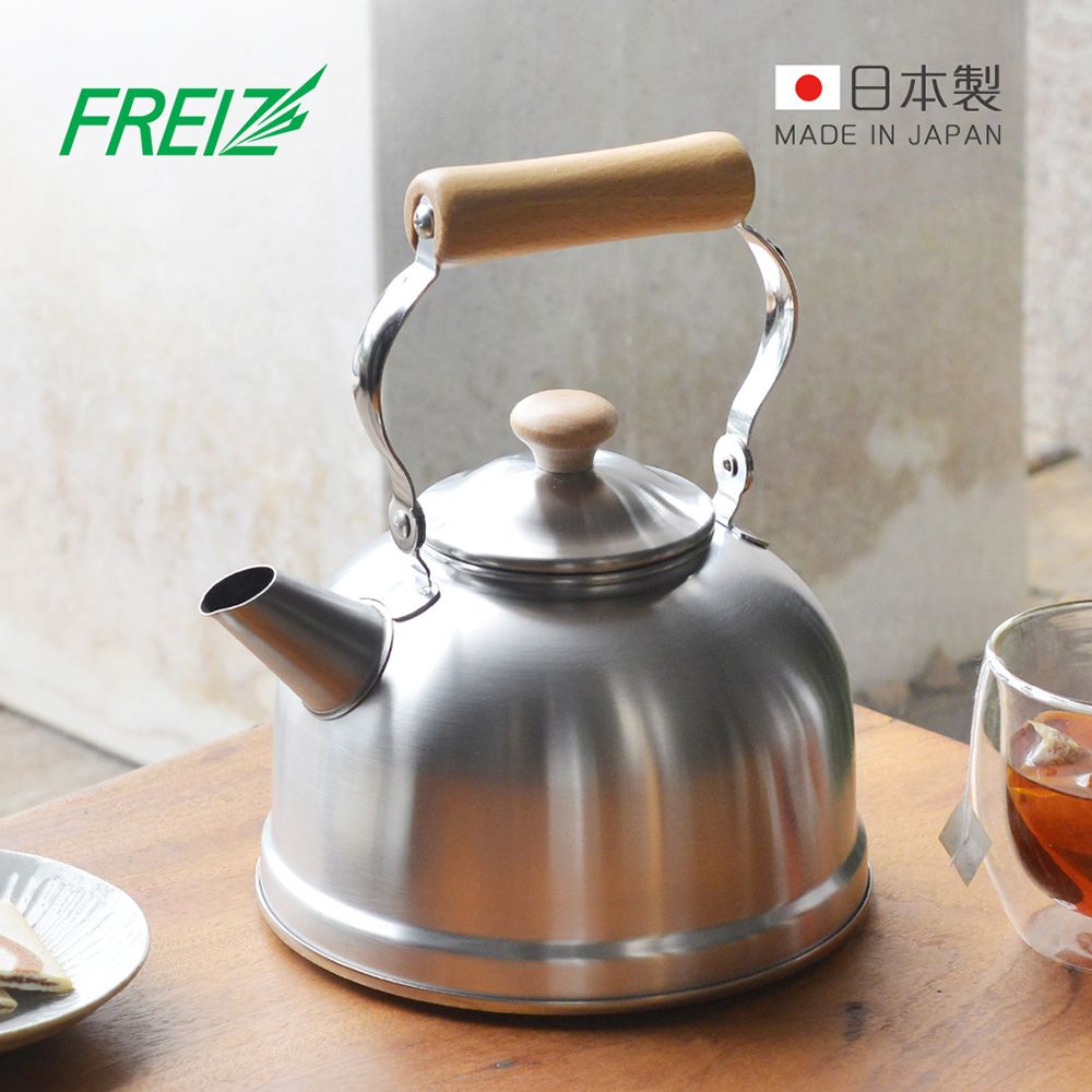 日本和平FREIZ - 千歲 日製復古風木柄不鏽鋼茶壺(IH對應)-2.5L