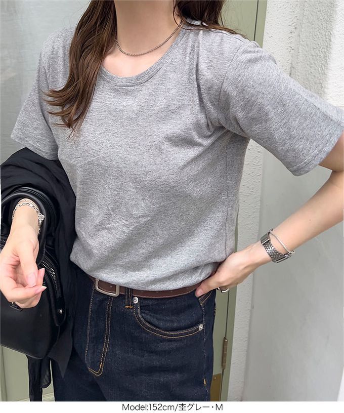 日本 Kobe Lettuce - 抗透汗 純棉圓領合身短袖上衣-白