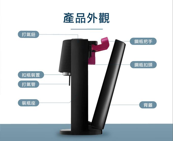 Sodastream - TERRA氣泡水機(附60L二氧化碳鋼瓶+1L專用水瓶)-迷霧藍-再贈專用水瓶0.5L 2入(隨機款式)