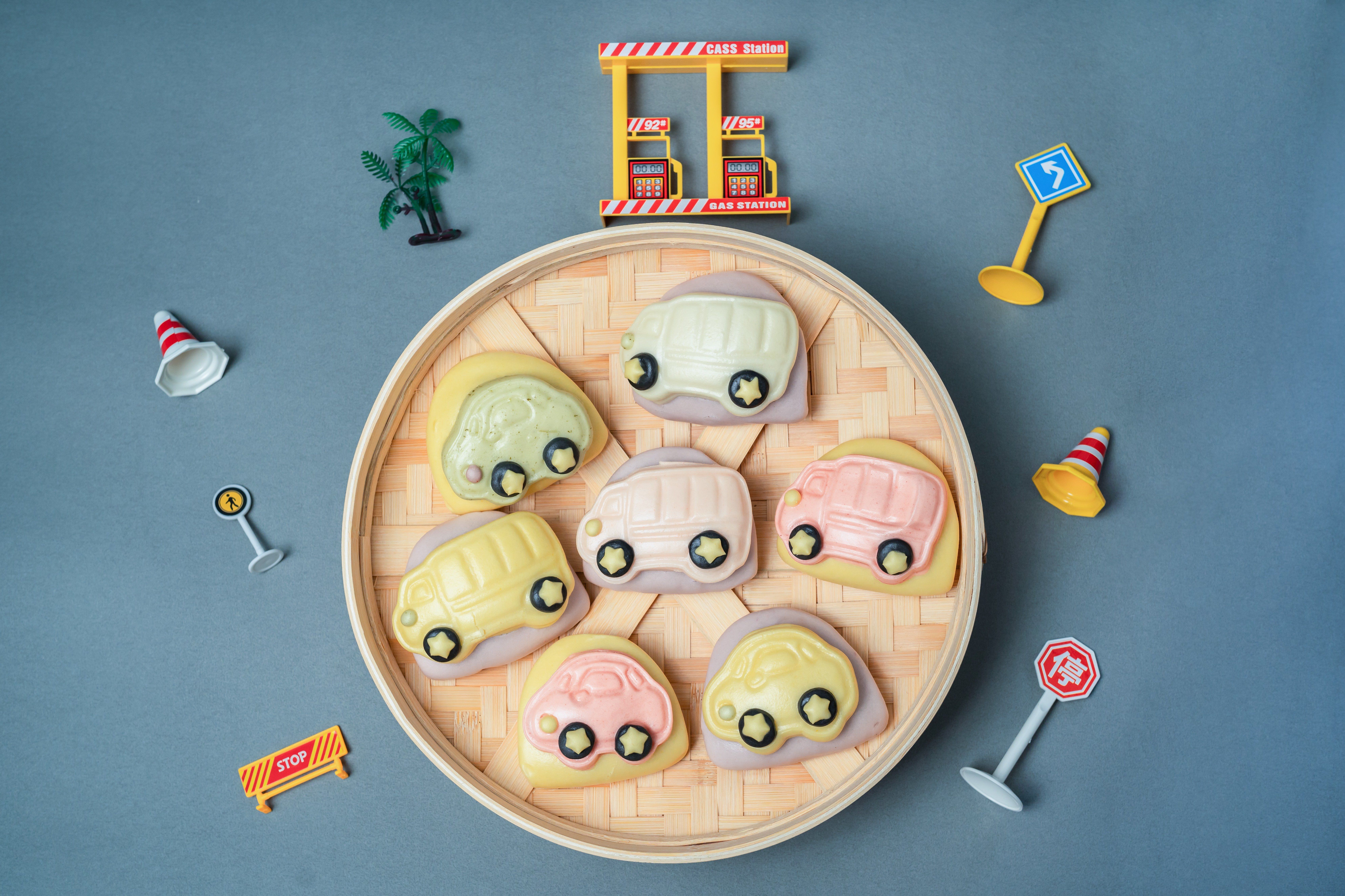 老甜媽手工饅頭 - 彩虹小車車造型刈包