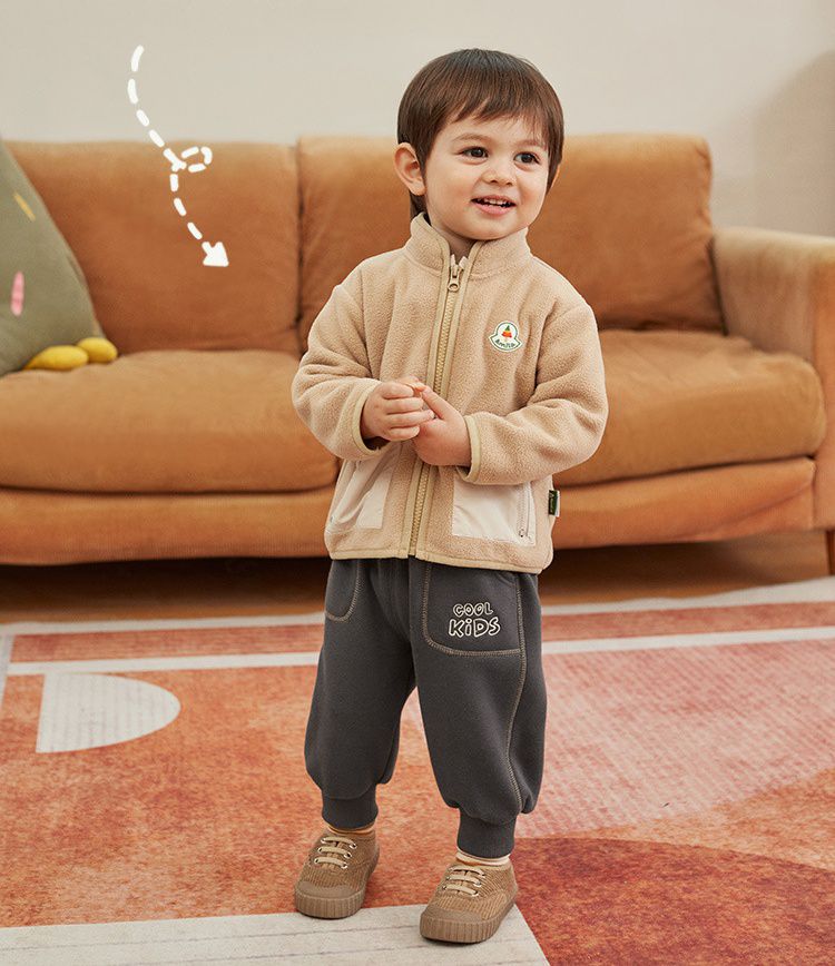 薄絨加厚束口休閒長褲-cool kids-粉色