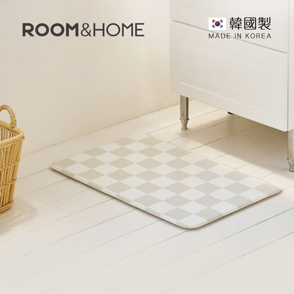 韓國ROOM&HOME - 韓國製棋盤格印花雙面防油防水廚房地墊 (45x75cm)
