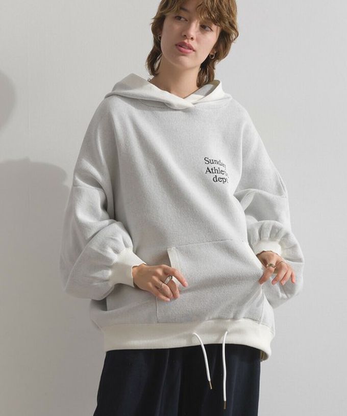 日本 Lupilien - Sunday休閒寬大版型針織帽T-海軍藍