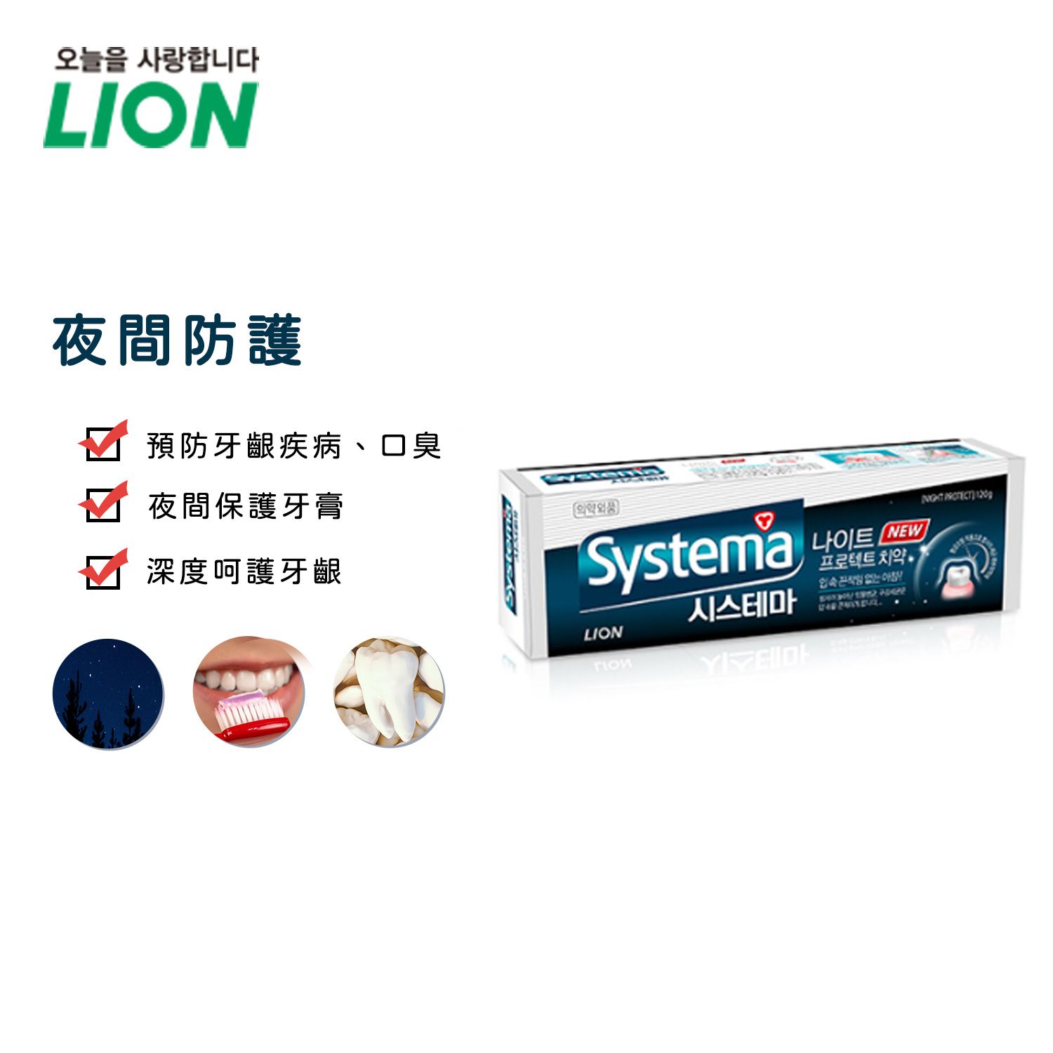 韓國 CJ LION - 牙膏-夜間防護-120g