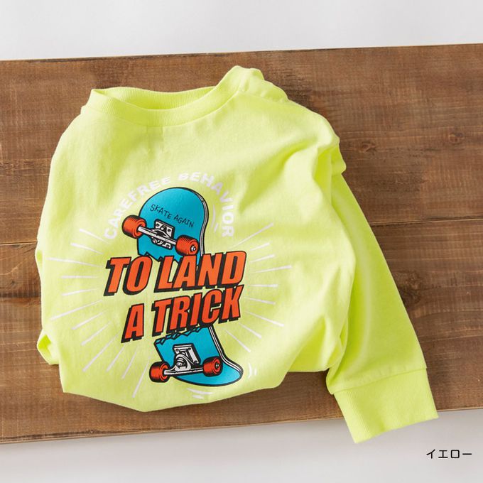 日本 BRANSHES - 100%棉 街頭印花長袖上衣-滿版笑臉小花-黑