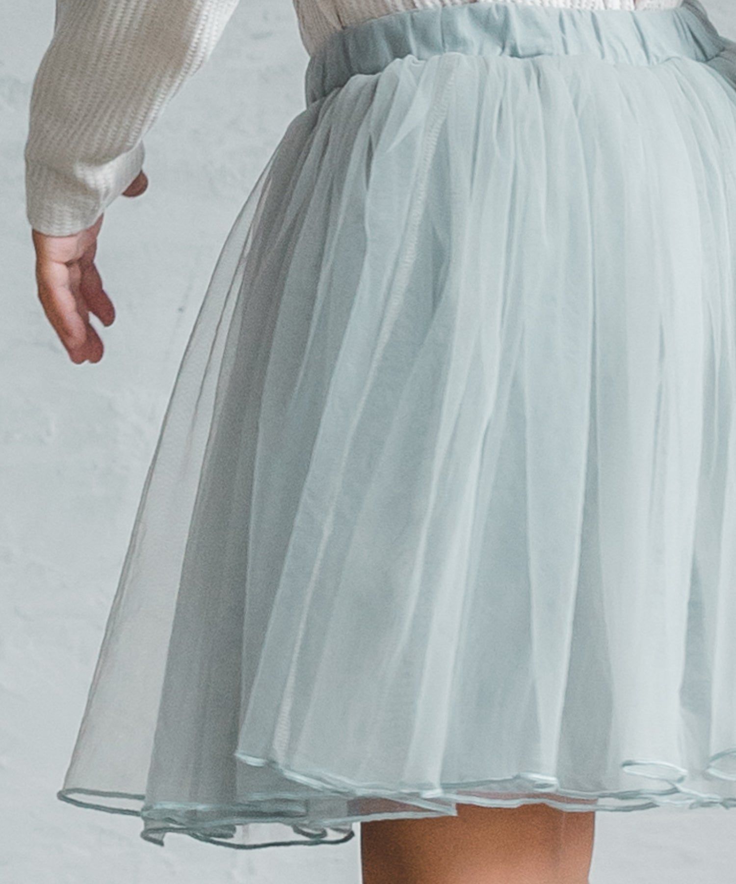 日本 PAIRMANON - 小精靈薄紗澎澎裙(附安全褲)-淺灰