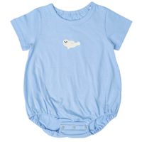 akachan honpo - 短袖包屁衣-小刺繡-淺藍色