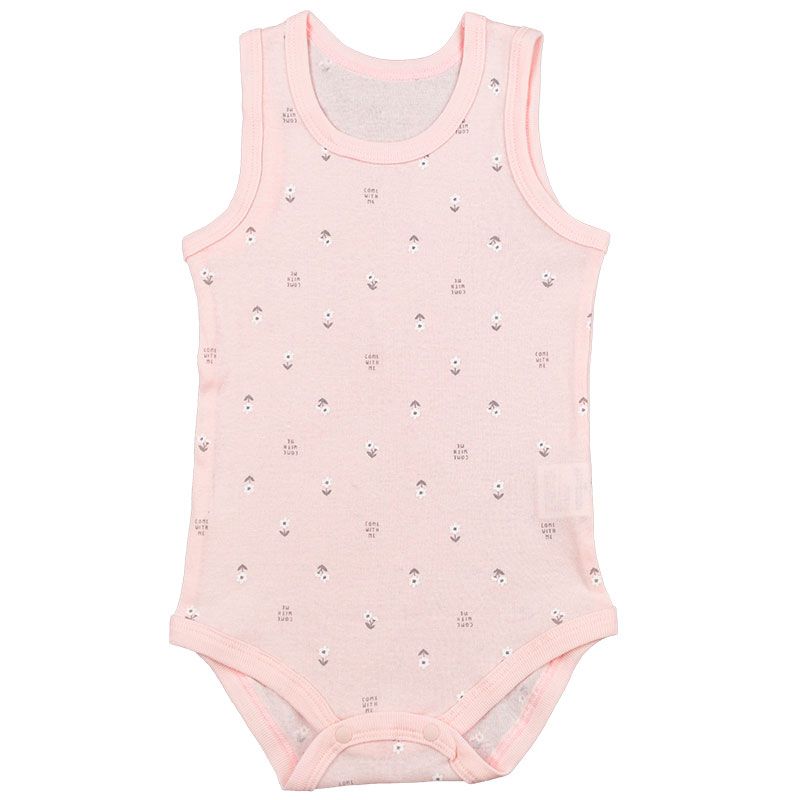 akachan honpo - 無袖速乾套頭式包屁衣2件組-粉紅色