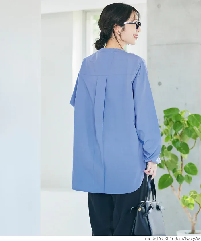 日本 COCA - 高領針織背心+前短後長襯衫2件組-黑