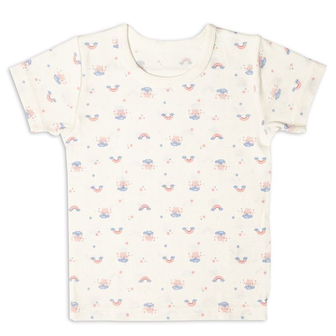 akachan honpo - 短袖圓領速乾上衣-2件組 兔子-粉紅色