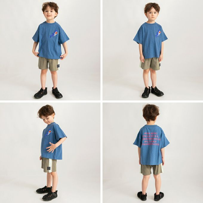 日本 BRANSHES - 接觸涼感 側邊撞色休閒短褲-粉紫