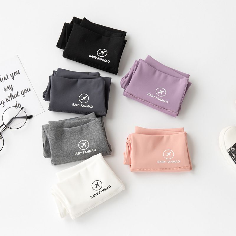 FANMOU - 高腰彈力內搭褲/瑜珈褲-飛機-紫色