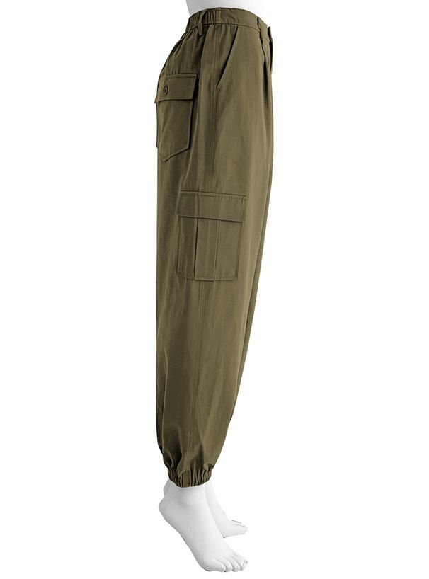 日本 GRL - 百搭顯瘦美式工裝褲-軍綠