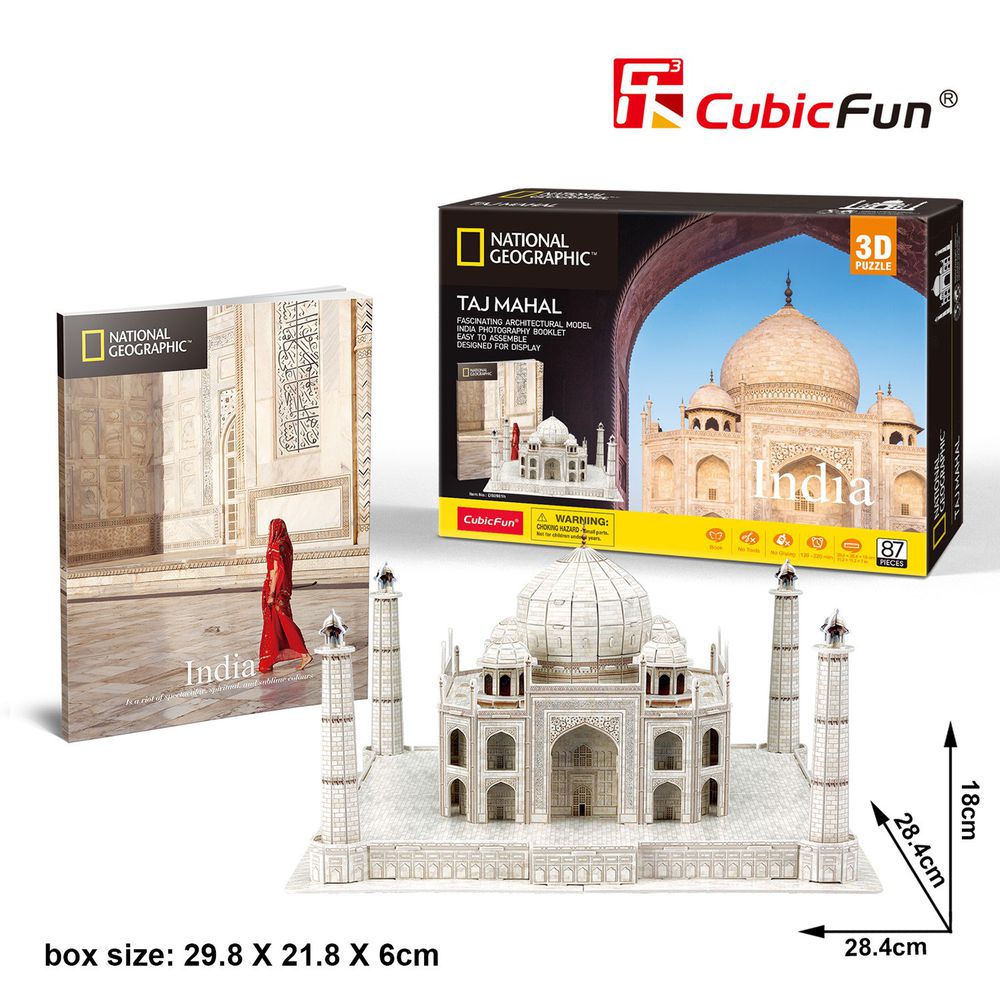 Cubicfun - 國家地理頻道授權3D立體拼圖-旅行者系列-印度泰姬陵-87片