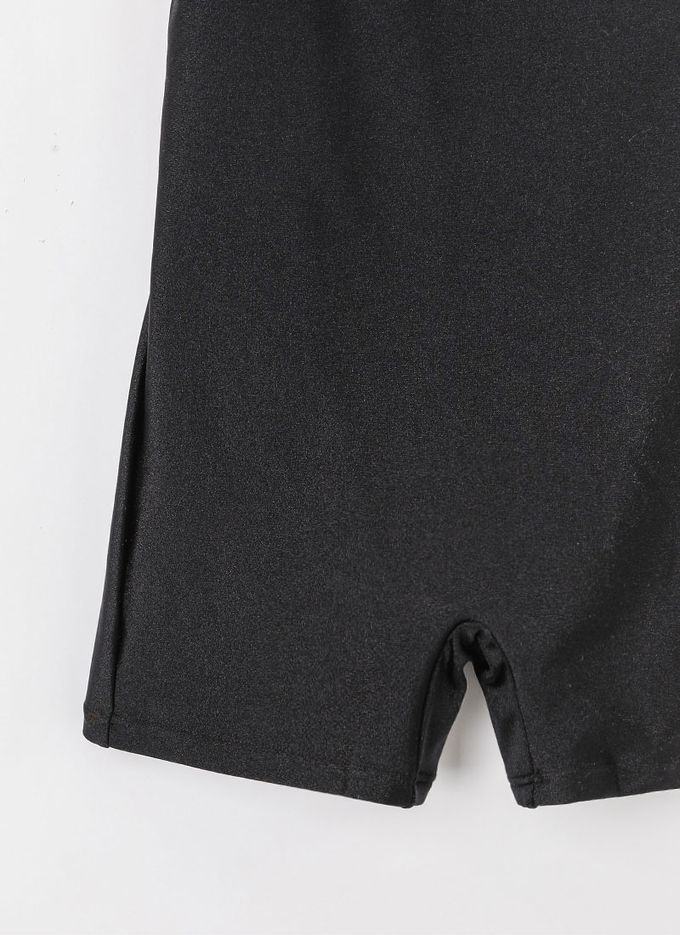 韓國 OZKIZ - 兒童連身泳裝/泳帽Set-黑