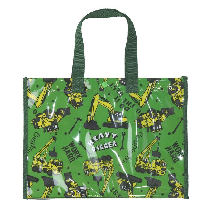 日本 ZOOLAND - 防水PVC手提袋/游泳包-滿版電車-黃色 (25x34cm)