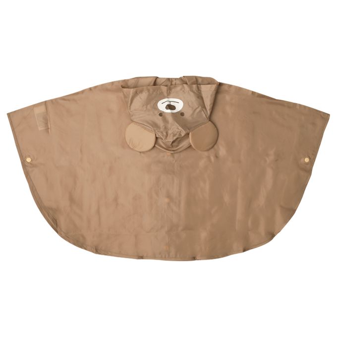 akachan honpo - 動物造型短斗篷式雨衣-小熊-咖啡色