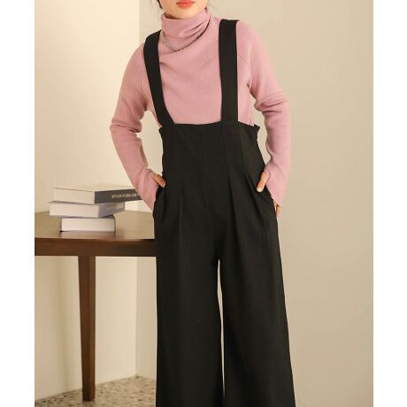 日本 Bab - 文藝少女歐風吊帶褲-格紋-卡其