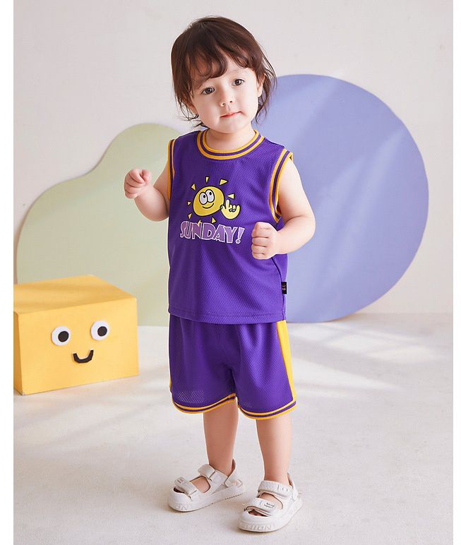 網眼運動風寬寬短褲-英文字母A-白色