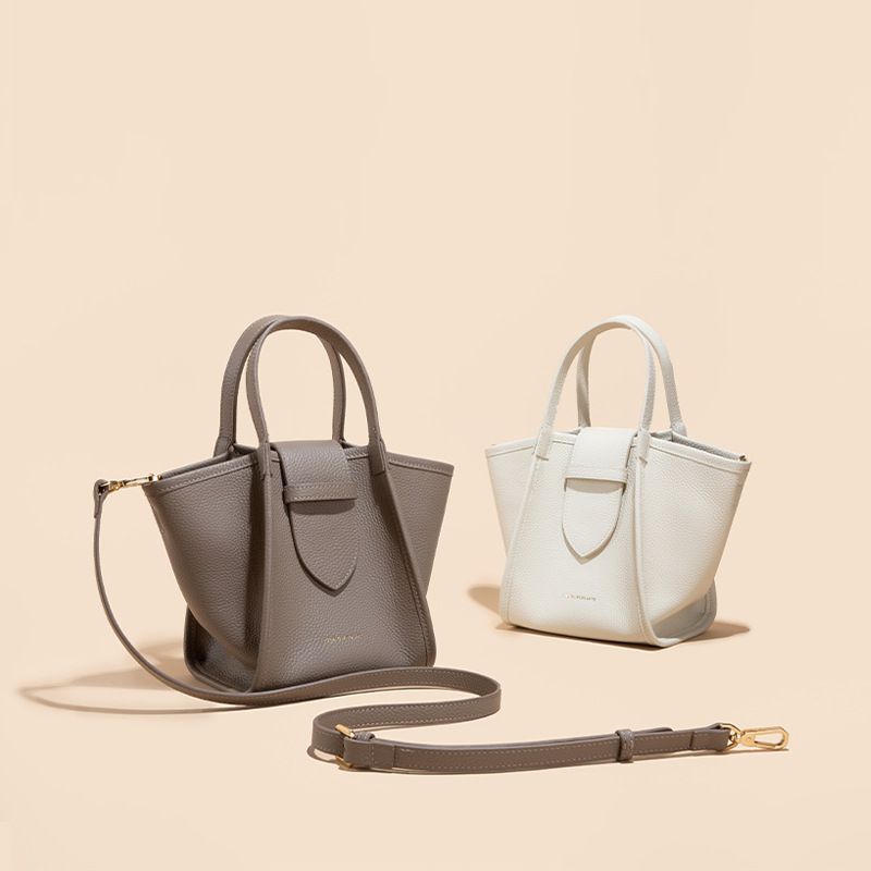 真皮斜跨翅膀包-附斜背帶-大象灰 (29x13x19cm)