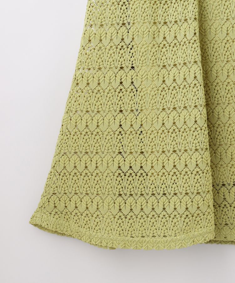 日本 Honeys - 蕾絲雕花魚尾長裙-米