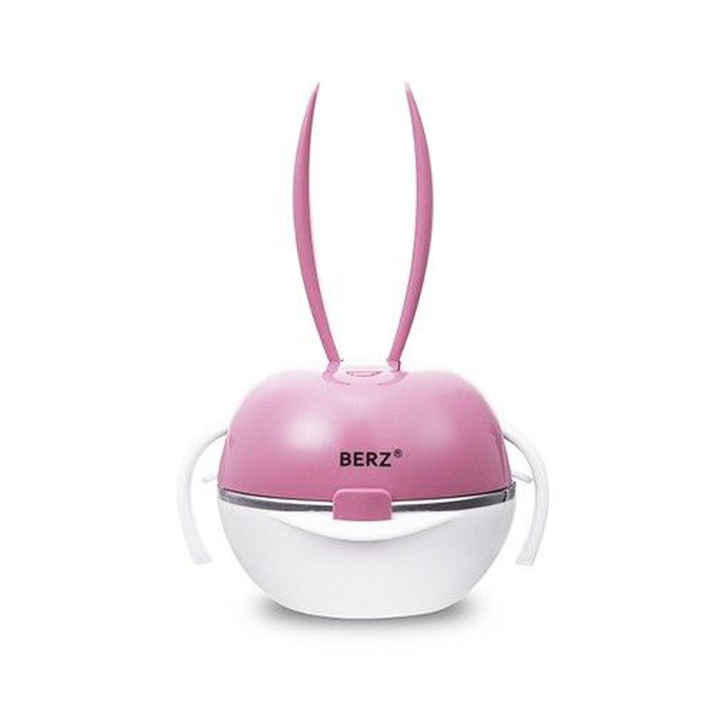 英國 BERZ - 彩虹兔寶寶五合一組合餐具-蜜桃粉色
