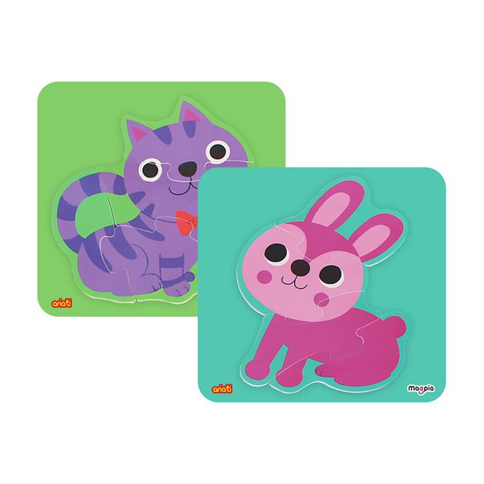 韓國 Ariati - 磁性拼圖-貓咪&兔子