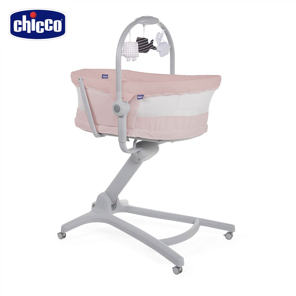 義大利 chicco - Baby Hug4合1餐椅嬰兒安撫床Air版-夢幻玫粉