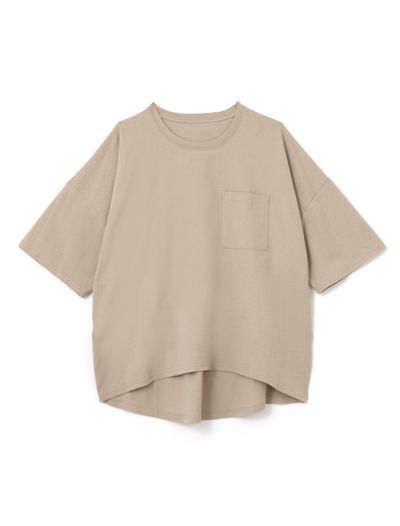 日本 GRL - 胸前口袋百搭短袖上衣-淺卡其 (F)