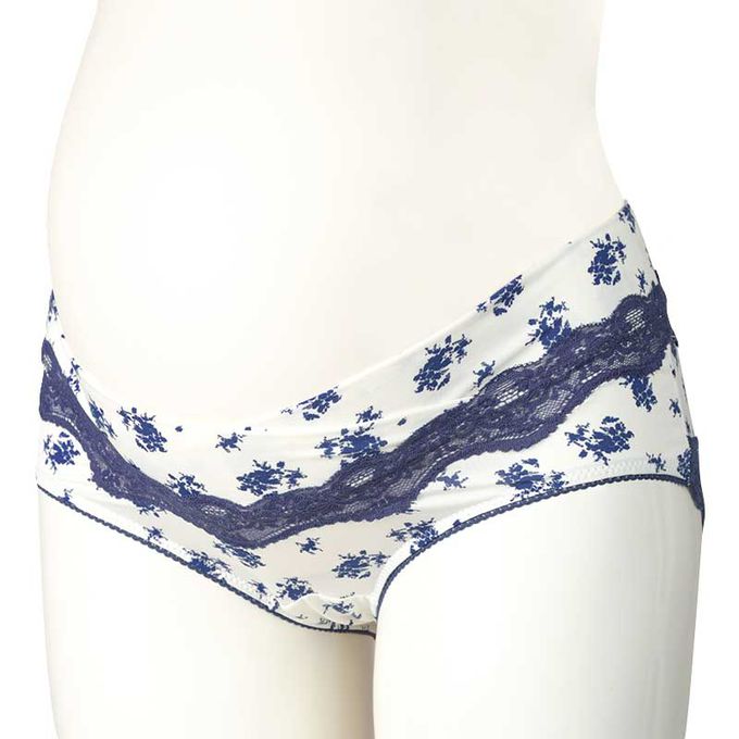 akachan honpo - 腹部交叉設計內褲-羅紋-深藍色