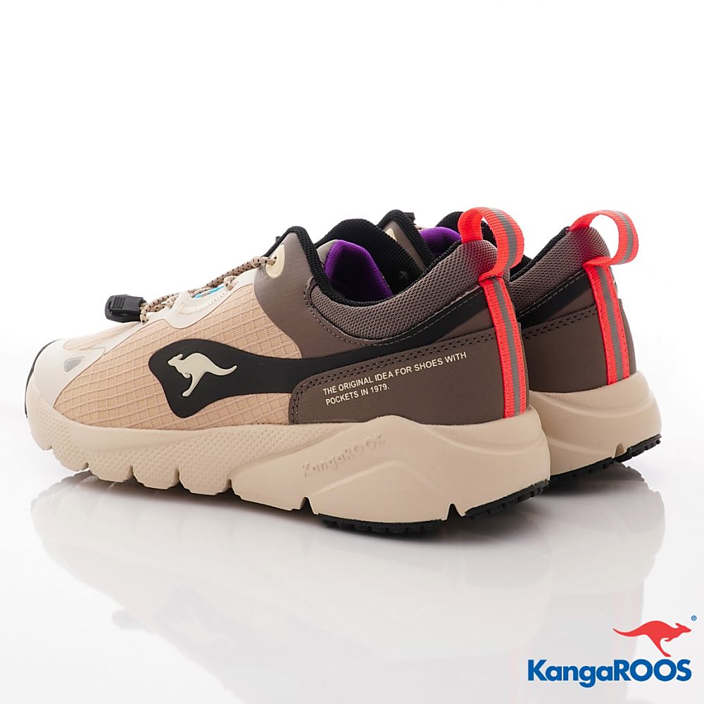KangaROOS - 美國袋鼠鞋男段束口設計 防潑水跑鞋-運動鞋-卡其