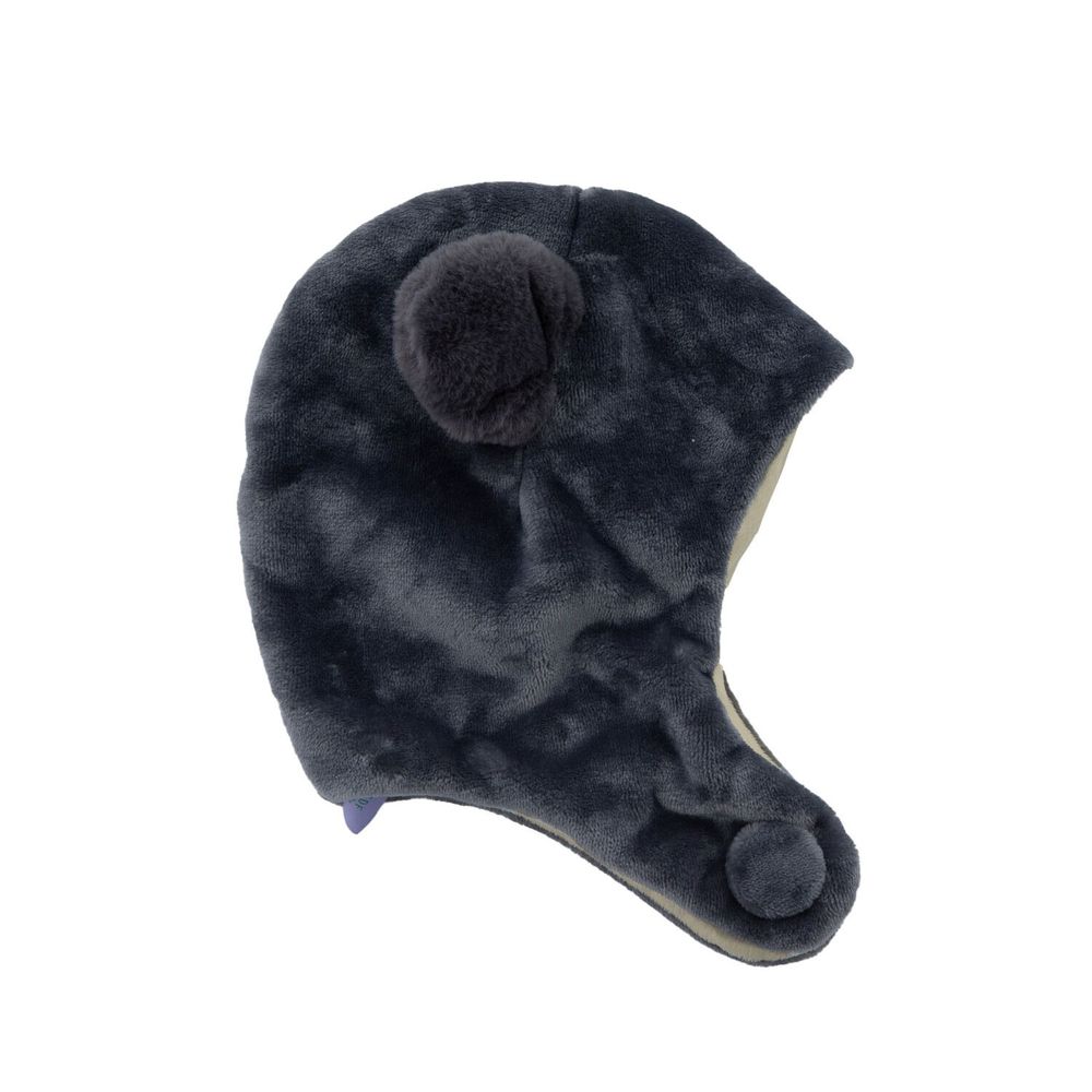 日本 BISQUE - 動物造型超柔軟保暖圍脖帽-貓咪-深藍灰 (1.5-5y)