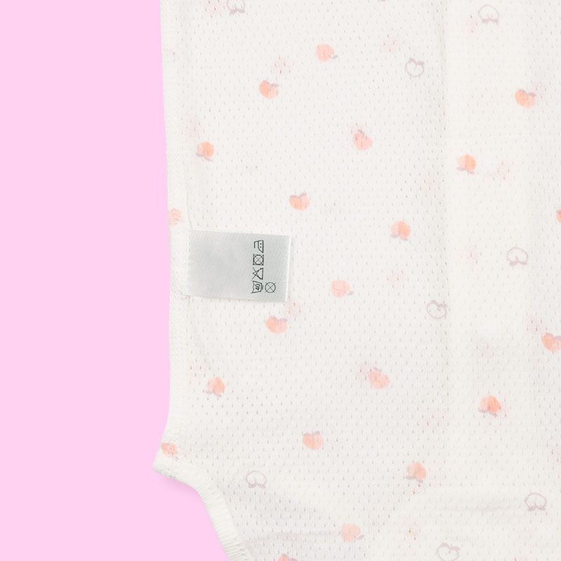 akachan honpo - 短袖前開式包屁衣-粉紅色 (80cm)